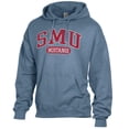 thumbnail image 2 of Men's Comfort Wash  Blue SMU Mustangs Lightweight Fleece Pullover Hoodie, 2 of 3