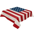 thumbnail image 2 of 4th of July Tablecloth Square Table Cloth 60x60 , Waterproof Tablecloth Outdoor Table Cloth, Red Stripes Independence Day Washable Table Cover for Kitchen Dining Party, 2 of 8