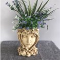 thumbnail image 3 of Merkmak Pot de Fleurs en Résine Déesse Tête de Jardinière avec Trou de Drainage, 3 of 5