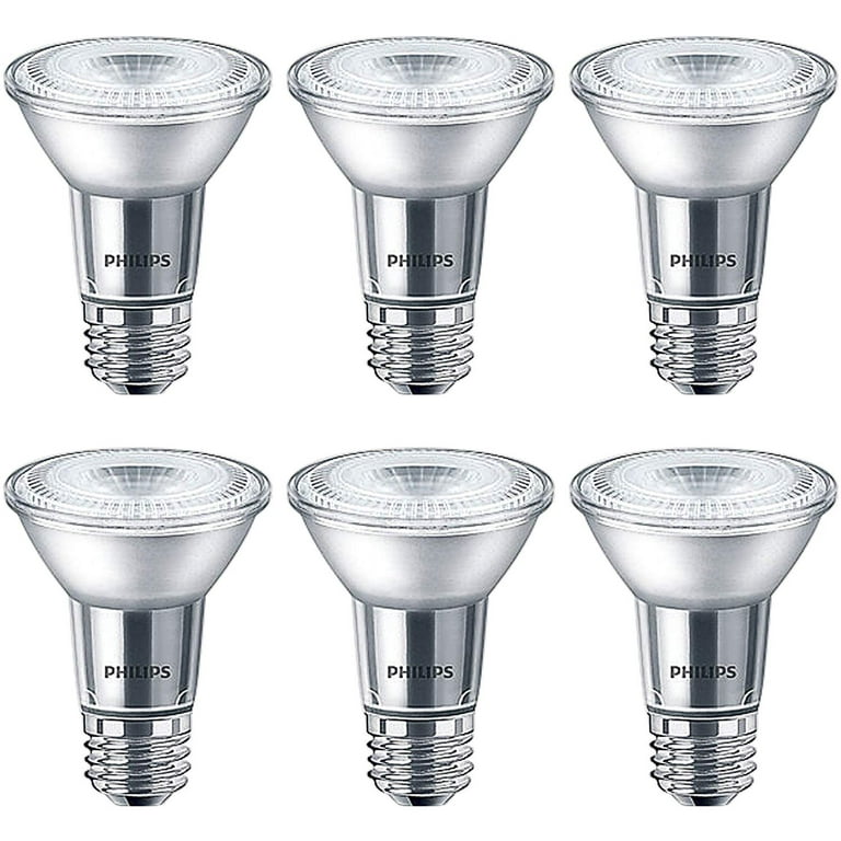 Philips LED Bright White Light Bulb: 400-Lumen, 6-Watt 50-Watt Equivalent, Glass, Dimmable 40-Degree Spot Light Bulb, Base, 6-Pack - Walmart.com