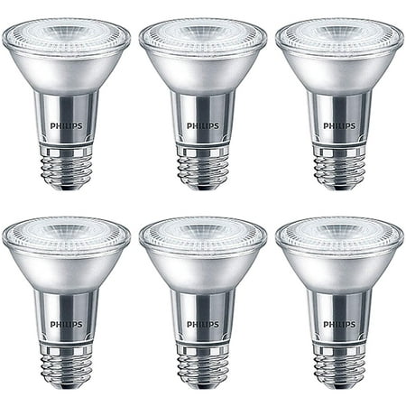 Philips LED PAR20 Bright White Light Bulb: 400-Lumen, 3000-Kelvin, 6-Watt (50-Watt Equivalent), Glass, Dimmable 40-Degree Spot Light Bulb, E26 Base,