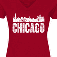 thumbnail image 4 of Inktastic Chicago Skyline Grunge Women's V-Neck T-Shirt, 4 of 5