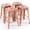1# Rose Gold, variant on 24" Metal Bar Stools Set of 4, Counter Height Stackable Backless Stools, Square Seat, Up to 300 lbs Weight Capacity, Indoor Outdoor Use ( Deep Blue )