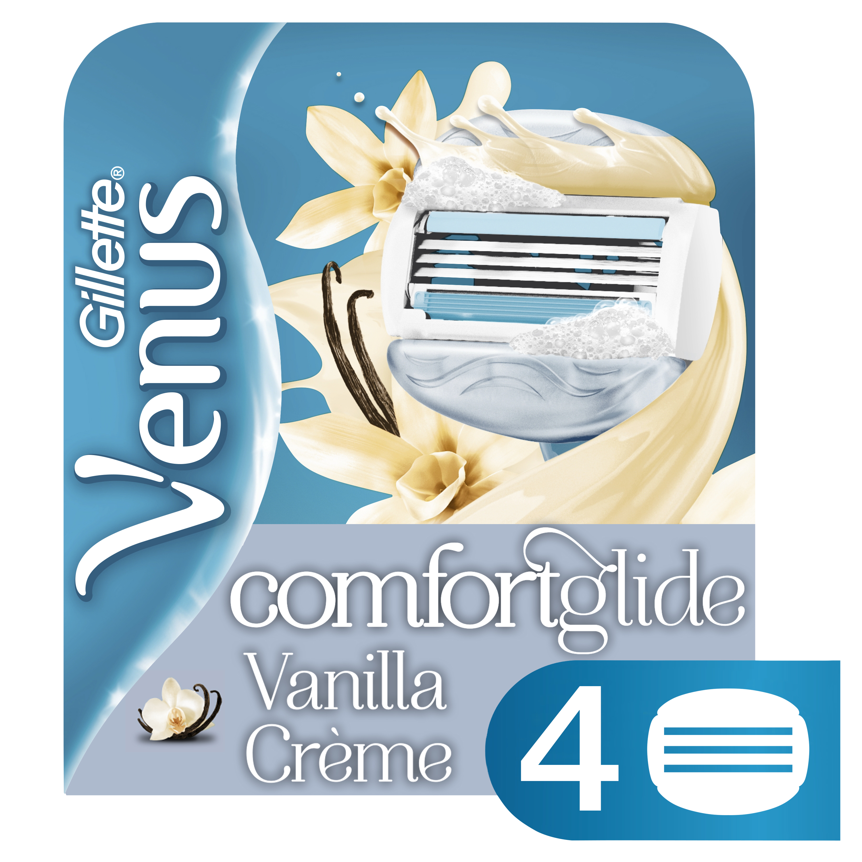 Gillette Venus ComfortGlide Womens Razor Blade Refill Vanilla Creme 4 ct - image 2 of 7