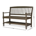 thumbnail image 6 of COSMOS Gray Acacia Wood Farmhouse Bench with Storage Shelf, Sturdy Wooden Entryway Bench for Kitchen, Hallway, Living Room, 6 of 10