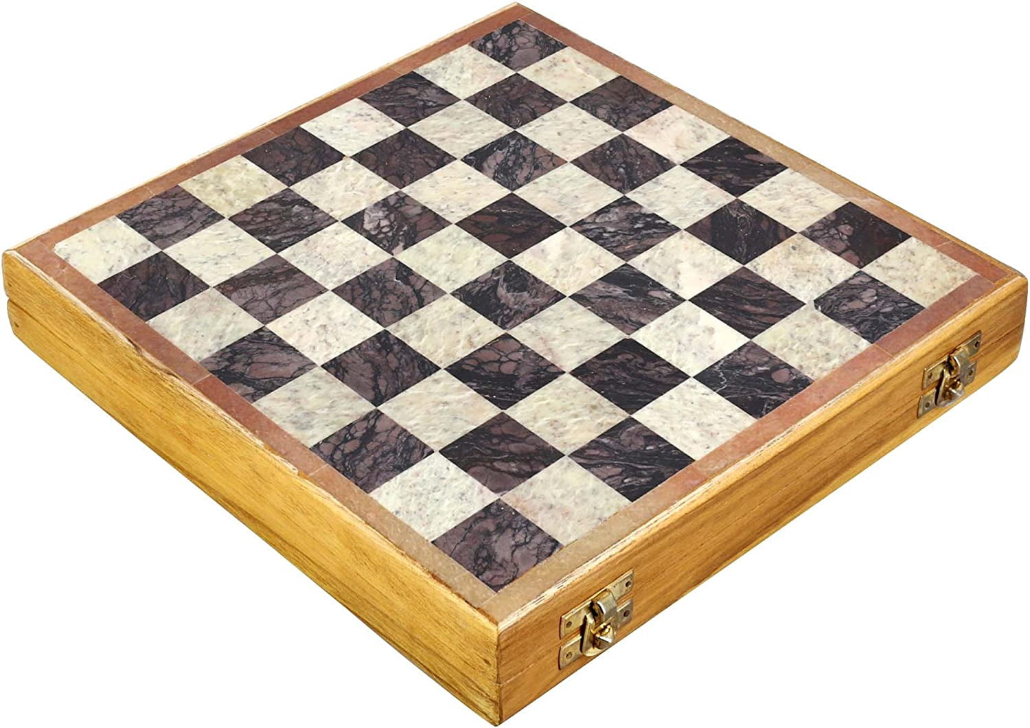 Ajuny Beautifully Decorative Crafted Stone Art Chess Set Hand Carved Stone Pieces 10x10 inch