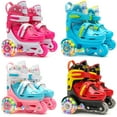 thumbnail image 4 of Patines De Cuatro Ruedas Para Niños, Patines De Ruedas De Equilibrio De 3 Puntos Para Niñas Y Niños Con Frenos Dobles De Tamaño Ajustable, Ruedas Luminosas Guardurnaity OD015064-07, 4 of 6
