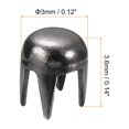 thumbnail image 2 of 100Pack 3mm Black Round Dome Studs Metal Claw Beads Nailhead for Leather Craft Clothes Belt Bag Shoes, 2 of 7