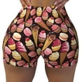 thumbnail image 2 of Balery Ice Cream Cake Pantalones cortos de entrenamiento estampados para mujer, sin costuras, ajustados, para gimnasio, yoga, correr, deportes, ejercicio activo, fitness.-XX-Large, 2 of 8