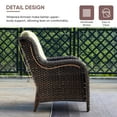 thumbnail image 4 of Gymojoy 5-Piece Patio Furniture Set with Rectangular Fire Pit Table, Swivel Rocking Chairs, Outdoor High Back Wicker Rattan Conversation Set with 4-inch Beige Cushions, 4 of 17