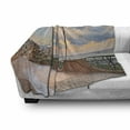 thumbnail image 3 of Italian Soft Flannel Fleece Throw Blanket, Dawn at Ortona Abruzzo Italy Terrace View on the Adriatic Sea Print, Cozy Plush for Indoor and Outdoor Use, 50" x 60", Pale Caramel and White, by Ambesonne, 3 of 6