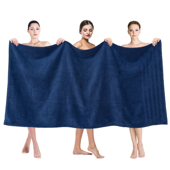 American Soft Linen 100% Genuine Turkish Cotton Large Jumbo Bath Towel 35x70 Premium & Luxury Towels - Navy Blue
