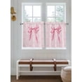 thumbnail image 2 of Pink Bow 2 Panel Kitchen Curtains for Small Windows, Cute Watercolor Girls Cartoon Luxury Bathroom Tier Curtain, Short Window Treatment for Bedroom/Living Room 55"x36", 2 of 6