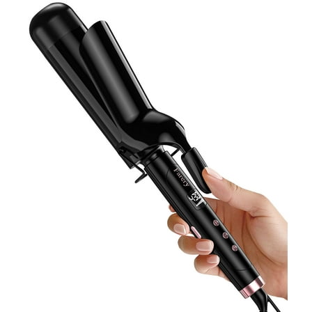 FARERY 2 inch Curling Iron For Long Hair, Lightweight Large Barrel Curling Iron