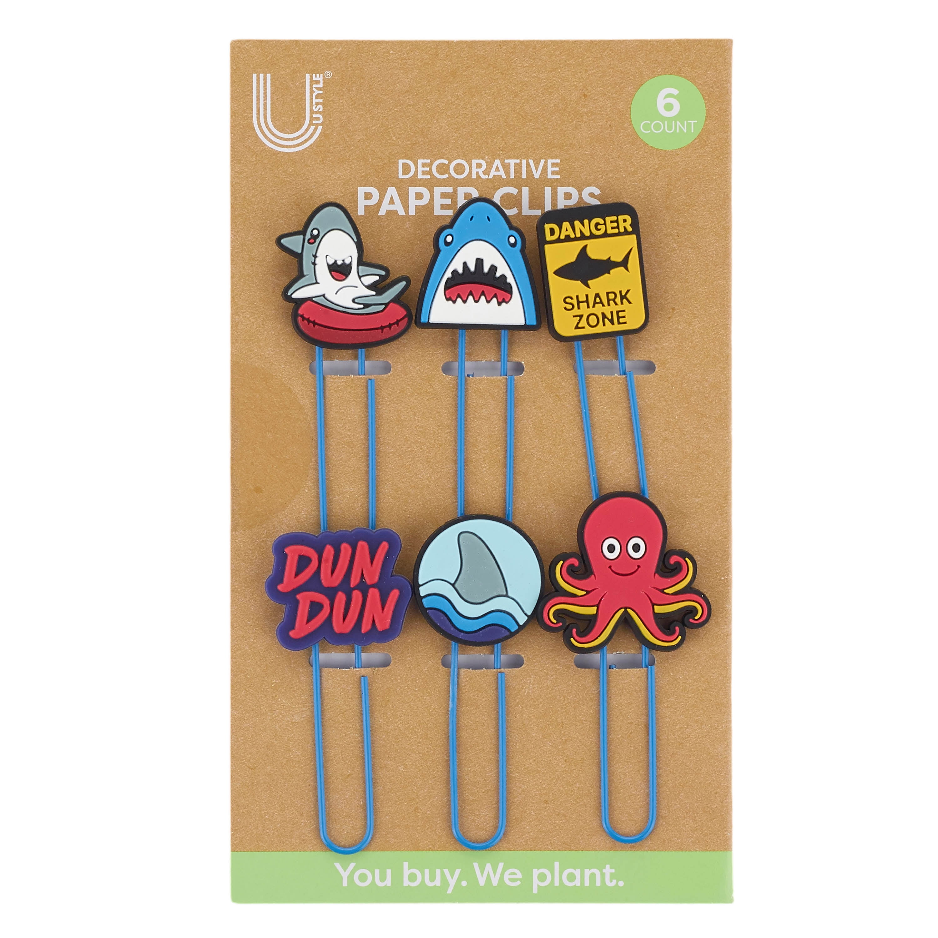 U Style Decorative Paper Clips, Shark Zone, 6 Pack - Walmart.com