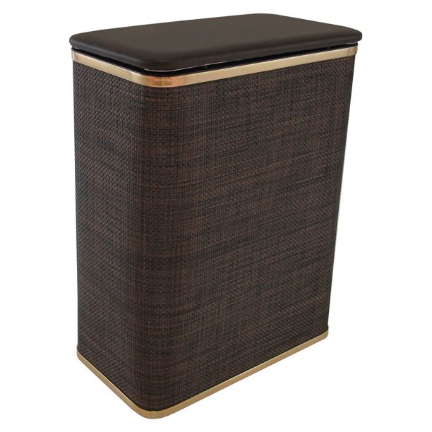 24.25 in. Espresso Hamper in gold