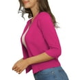 thumbnail image 3 of a.Jesdani Womens Cropped Cardigans Sweaters 3/4 Sleeve Open Front Short Shrugs S-XXL, 3 of 9