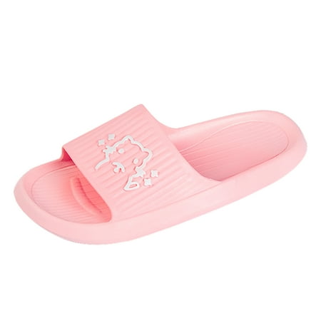 OJSFQUFP Sandals for Women Couples Ladies Cartoon Prints Shower Room Home Non Slip Soft Sole Quick Drying Slipper Comfortable Flat Shoes Slipper Shoes Red 41