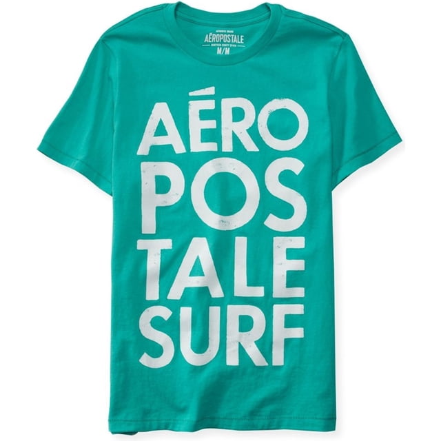 Aeropostale - Camiseta gráfica para hombre Aero Surf, verde, mediana