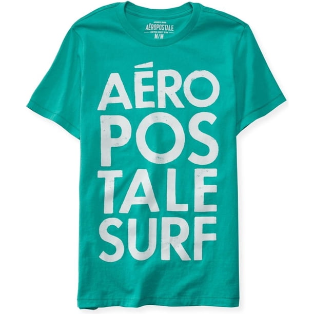 Aeropostale - Camiseta gráfica para hombre Aero Surf, verde, mediana