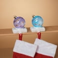 Lighted Glass BallShaped Stocking Holders (Set of 2)