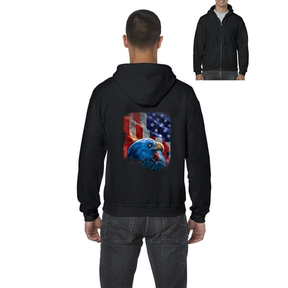 Artix - Men's Sweatshirt Full-Zip Pullover - American Flag 4th of July