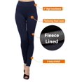 thumbnail image 2 of Kuda Moda 2 Pack Women's High Waist Warm Thermal Fleece Lined Full Length Leggings with Flattering Front Seam, 2 of 7