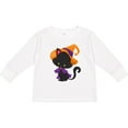thumbnail image 3 of Inktastic Halloween Cat, Cute Cat, Black Cat, Witch Hat Boys or Girls Long Sleeve Toddler T-Shirt, 3 of 5