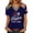 Blue, variant on 4th of July Shirts Women Red White Blue V Neck 250th Anniversary Tops Patriotic Short Sleeve Stars Stripes T Shirts Blue XL