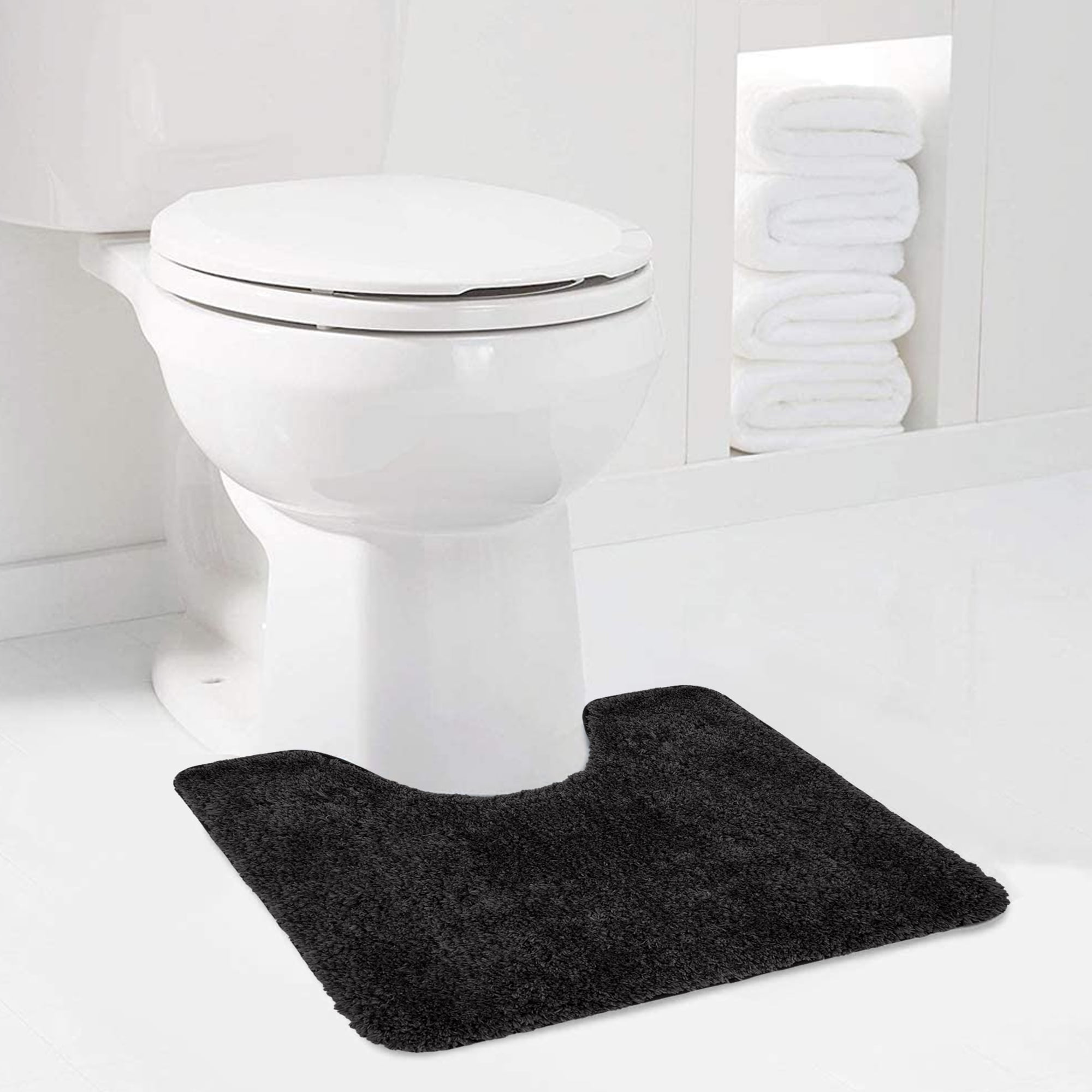 Bath Contour Rugs for Bathroom Non Slip, Microfiber Washable Large
