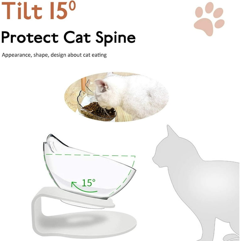 Cute Cartoon Paw Oblique Pet Bowel Food Water Container Cute Cartoon Paw Oblique Pet Bowel Food Water Container