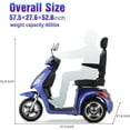 thumbnail image 4 of SKRT Large 3 Wheels Mobility Scooter (XW-E02), Electric Heavy Duty Wheelchair Device, 500 LBS Capacity for Seniors & Adults, Speed Adjust, Seat Extension, 4 of 10