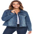 thumbnail image 4 of SKYLINEWEARS Women Denim Jacket Button UP Long Sleeve Ladies Stretch Trucker Jean Jackets, 4 of 5