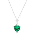 thumbnail image 2 of Galaxy Gold 14K Solid Gold 1.00 Carat Natural Emerald Pendant Necklace for Women - White Gold Fine Jewelry, 2 of 4
