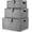 Grey, variant on Set of 3 Woven Wicker Storage Basket Box with Lids & Lock, Built-in Carry Handles, Multifunctional Storage Organizer for Nursery, Baby, Clothes, Toys, Books, Large/Medium/Small Size (Grey)