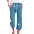 thumbnail image 2 of Pantalon Long pour Femmes à Taille Élastique avec Poches Décontractées, Imprimé, 2 of 4