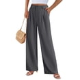 thumbnail image 3 of Pantalones PRETTYGARDEN Palazzo Mujer Tiro Alto Pierna Ancha Gris Oscuro Talle S, 3 of 9