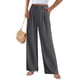 thumbnail image 3 of Pantalones PRETTYGARDEN Palazzo Mujer Tiro Alto Pierna Ancha Gris Oscuro Talle S, 3 of 9