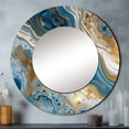thumbnail image 1 of Designart "Marble Dreams Blue And White Vision" Abstract Rund Mirror For Wall Decor - Large Blue Round Print Mirror - Round Modern Mirror 36" x 36" Inch - Wall Mounted Round Large Mirror, 1 of 5