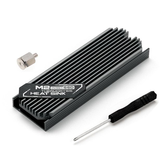 Radiador de calor del disipador de calor del disco duro de estado sólido M.2 para SSD PCIE 2280 (gris)