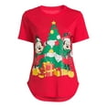 thumbnail image 5 of Mickey Mouse Women's Christmas Graphic T-Shirt with Short Sleeves, 5 of 5