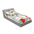 thumbnail image 2 of Ambesonne Animal Fitted Sheet & Pillow Sham Set, Hipster Panda in, Twinxl, Multicolor, 2 of 2