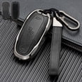 thumbnail image 1 of Car Key Fob Cover Case Protector Zinc Alloy Leather Car Smart Remote Key Fob Case Cover Bag For Tesla Model S 3, 1 of 5