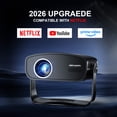 thumbnail image 2 of ORVANTI Smart Projector with 4K Support, 1080P Native, 150000 Lumens, Built-in Streaming Apps, Auto Focus & Keystone, Home Theater Projector, Outdoor Projector with 360° Stand, 2 of 7