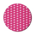 thumbnail image 1 of Romantic Mouse Pad for Computers, Daisy Bouquets on Retro Polka Dots Romantic Design Spring Style Pattern, Round Non-Slip Thick Rubber Modern Mousepad, 8" Round, Magenta Pink White, by Ambesonne, 1 of 2