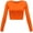 Orange, variant on Women's Basic Round Neck Long Sleeve Crop Top