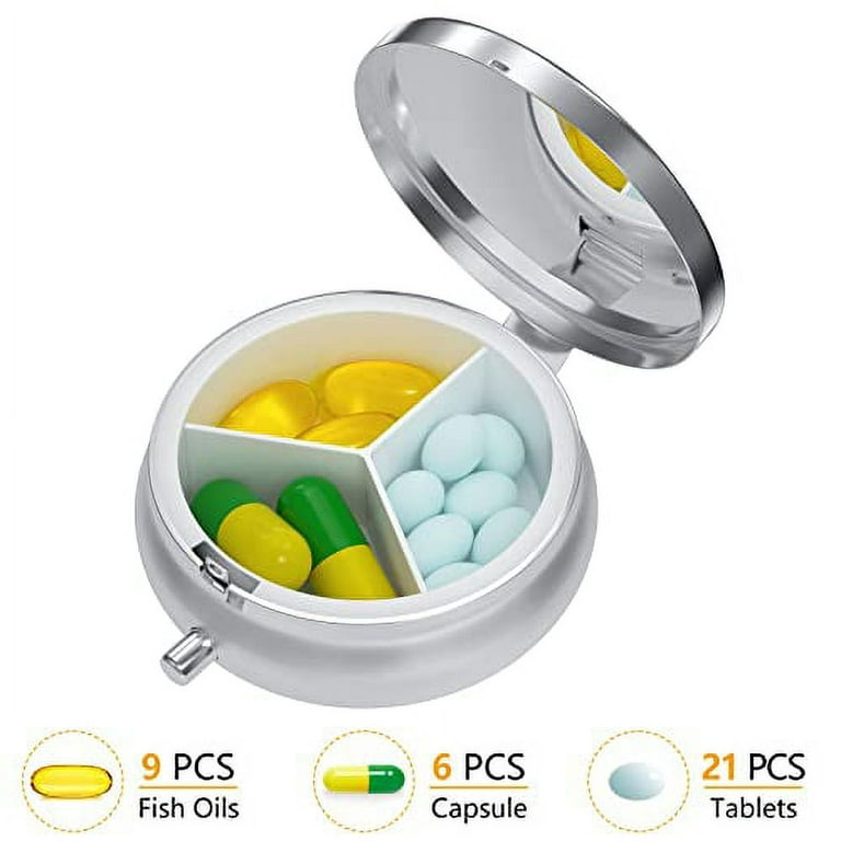 Small Pill Case, Cute Pill Box - Acedada Travel Daily Pill Organizer,  Portable Pretty Pill Container for Purse Pocket, Compact Medicine Holder  for Vitamins, Fish Oils, Supplements, Green