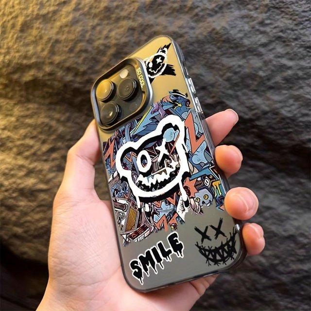 Super Cool Graffiti Bear Case for iPhone Models Including 15/15Plus/15Pro/15Promax, 14/14Plus/14Pro/14Promax, 13/13Pro/13Promax, 12/12Pro/12Promax, 11/11Pro/11Proamx, 7/8plus, and XR/XSMax