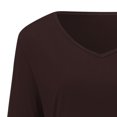 thumbnail image 5 of Wuphunn Long Sleeve Shirts for Women Shirts for Women Tops for Women Trendy Women's Clothing Women's Tops, Tees & Blouses Summer Tops Women's T-shirts Casual Shirts Solid Blouses Tops Brown M, 5 of 9