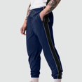 thumbnail image 2 of SDNall Mens Pants Men Color-Matching Pockets Corset Pull Rope Fashion Casual Comfort Pants, 2 of 9